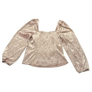 Anthropologie Elegant Velvet Women's Top in Cream